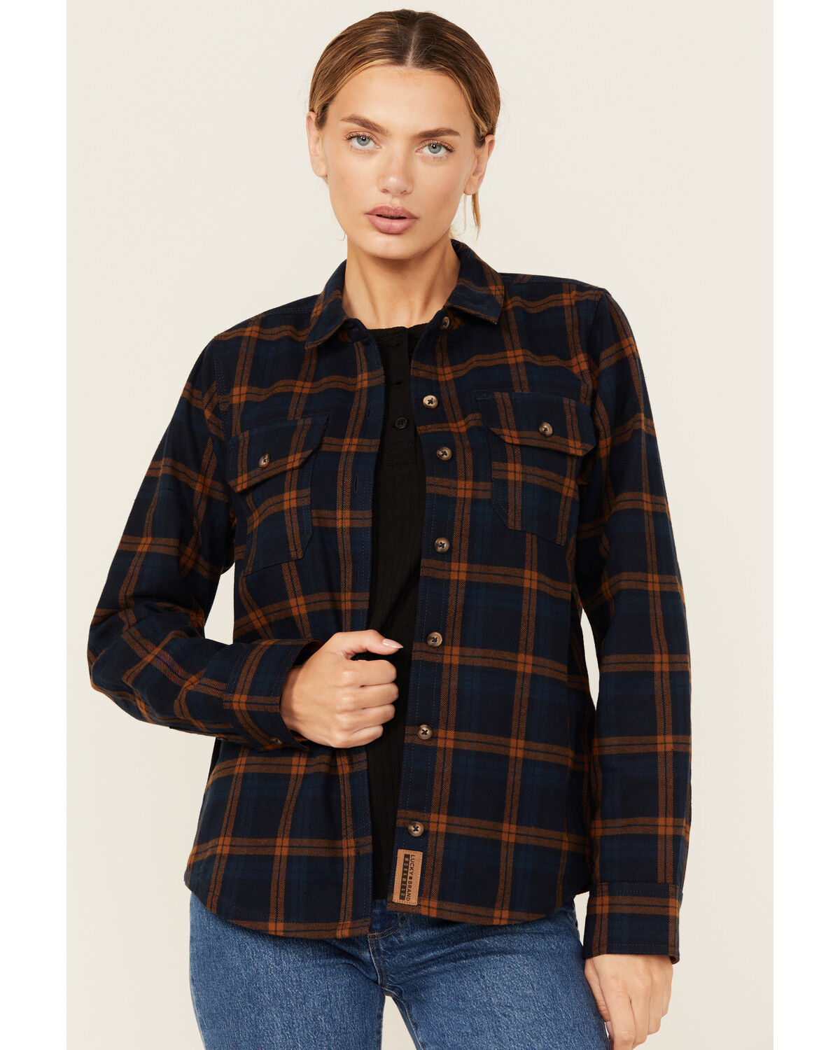 Image #1 - Lucky Brand Workwear Women's Canyon Plaid Print Long Sleeve Button-Down Flannel Work Shirt, , hi-res