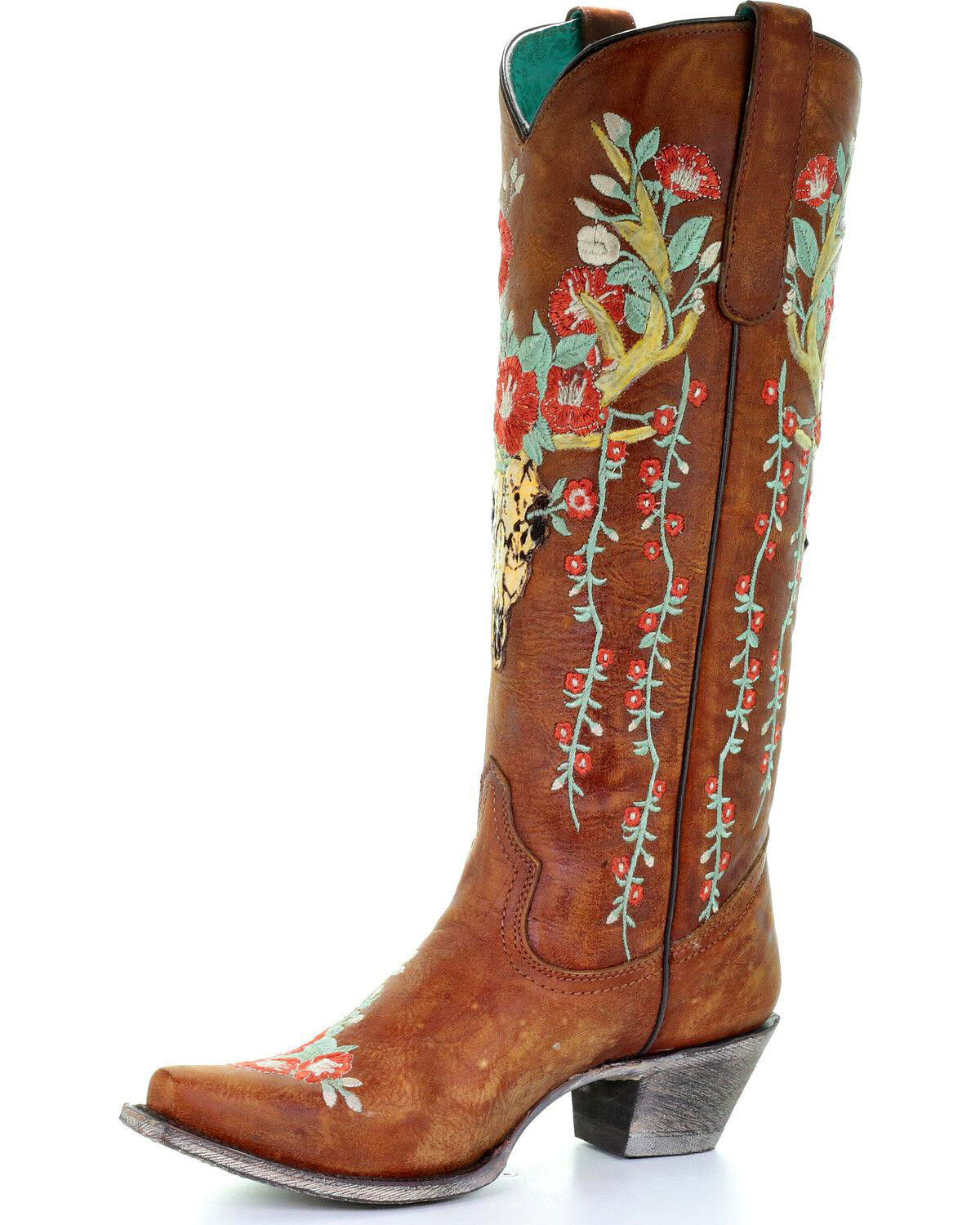 womens cowboy boots embroidered flowers