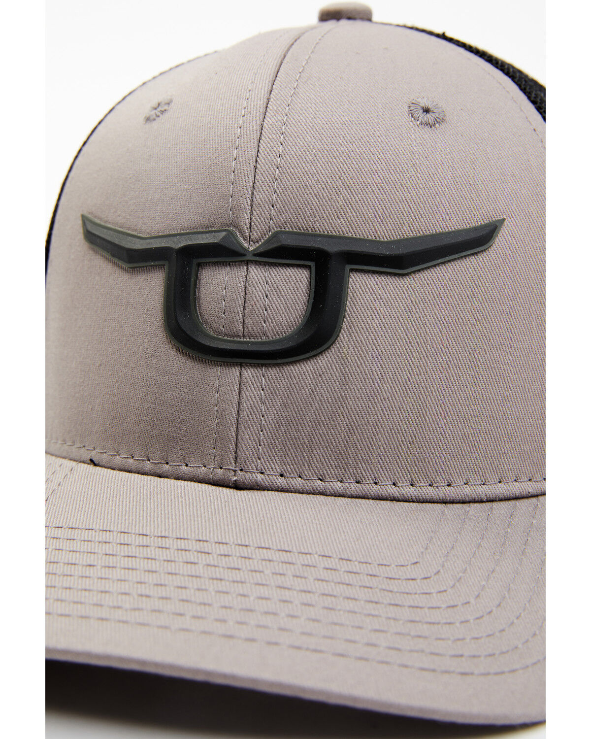 Image #2 - RopeSmart Men's Gray Steerhead Logo Mesh-Back Ball Cap, Grey, hi-res