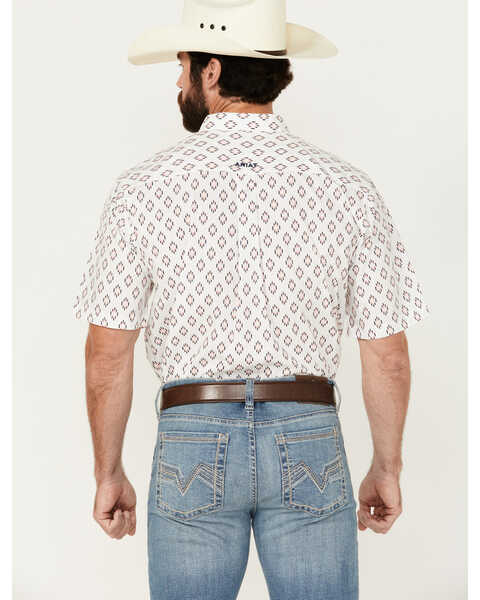 Image #4 - Ariat Men's Terrance Southwestern Print Short Sleeve Button-Down Western Shirt , White, hi-res