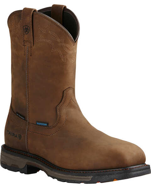 Image #1 - Ariat Men's WorkHog® Waterproof Work Boots - Composite Toe , Brown, hi-res
