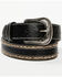 Image #1 - Cody James Men's Horsehair with Floral Tooled Inlay Belt, Black, hi-res