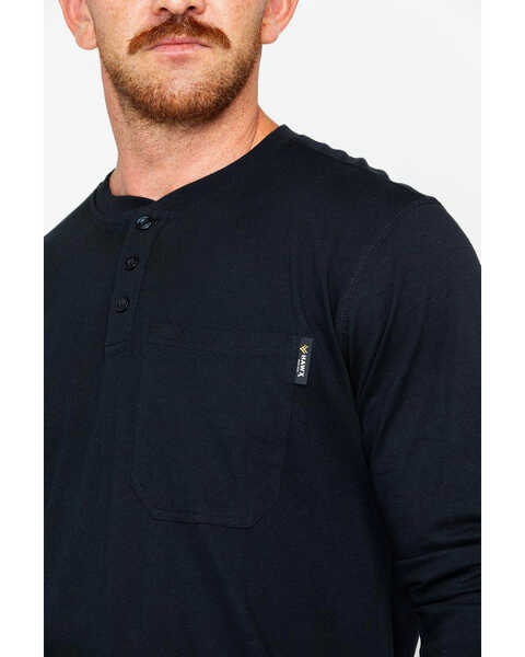 Image #4 - Hawx Men's Pocket Henley Work Shirt - Big & Tall , Black, hi-res