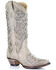 Corral Women's Glitter Inlay and Crystals Wedding Boots - Snip Toe, White, hi-res