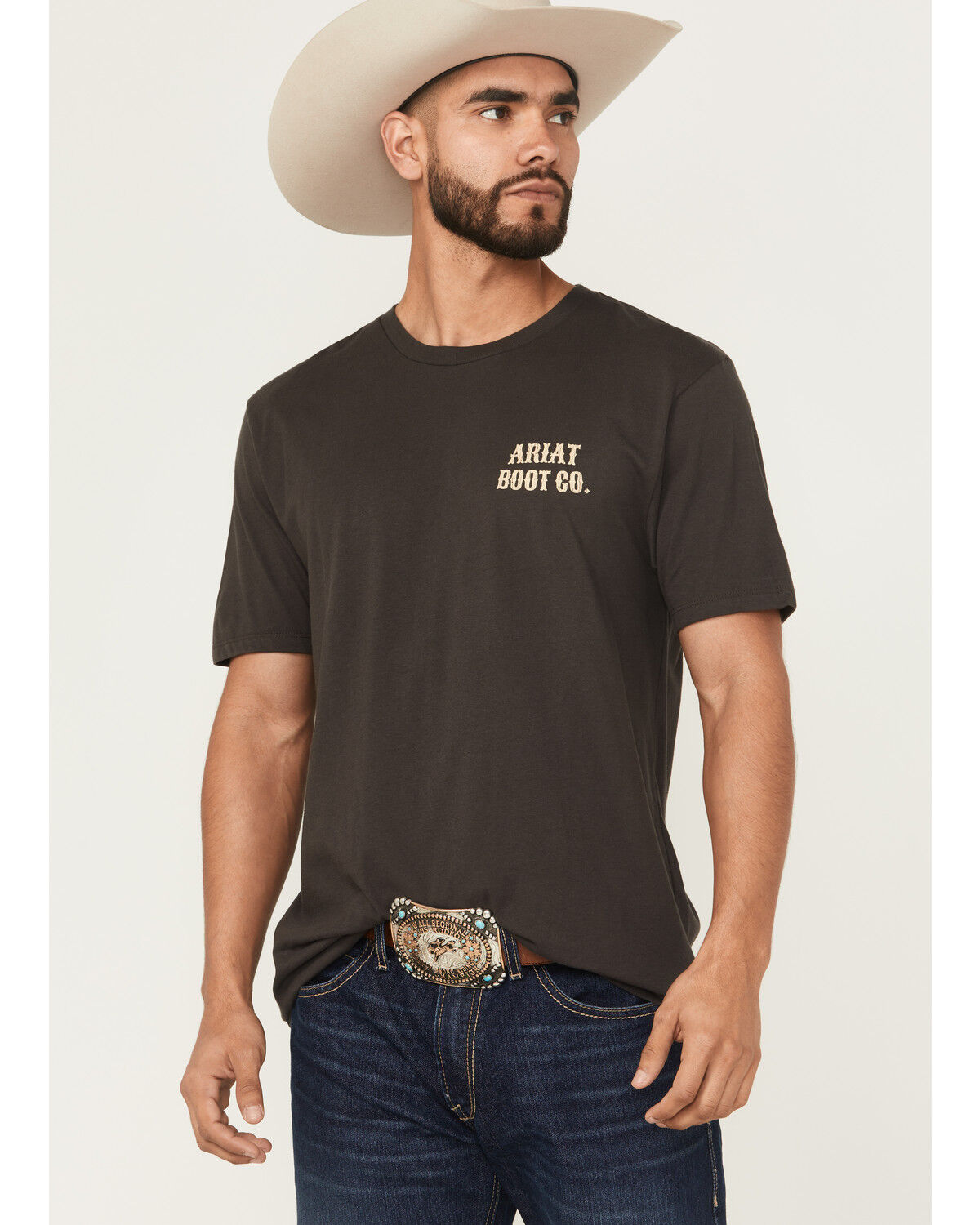 Image #2 - Ariat Men's Cocky Cowboy Short Sleeve Graphic T-Shirt, Charcoal, hi-res