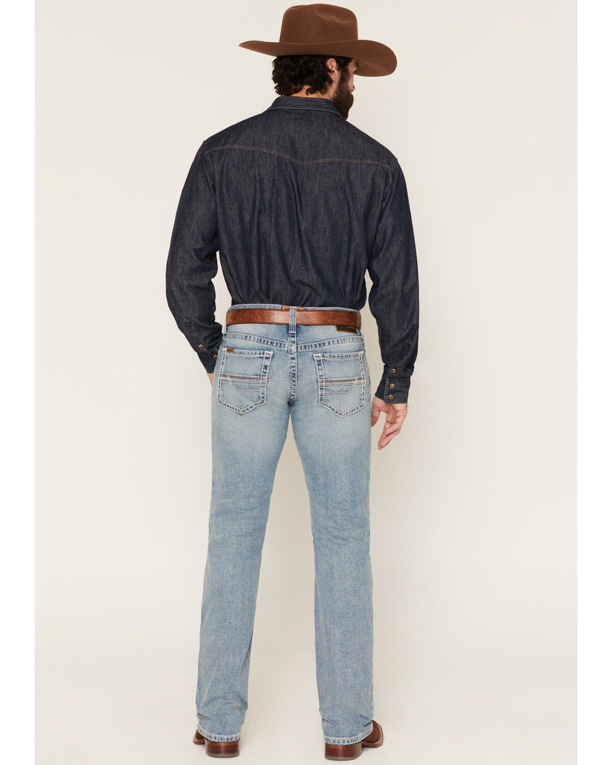 Image #3 - Ariat Men's M7 Light Wash Slim Straight Stretch Denim Jeans, Light Wash, hi-res
