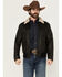 Image #1 - Scully Men's Sherpa Collar Leather Bomber Jacket, Black, hi-res