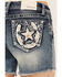 Image #2 - Grace In LA Light Wash Sequin Horseshoe Pocket Mid Rise Cutoff Stretch Denim Jeans , Light Wash, hi-res