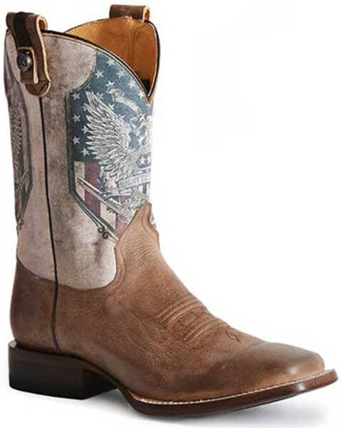 Roper Men's 2nd Amendment Western Boots - Broad Square Toe, Brown, hi-res