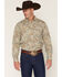 Image #1 - Gibson Trading Co Men's Feelin' Good Paisley Print Long Sleeve Snap Western Shirt - Big, Aqua, hi-res