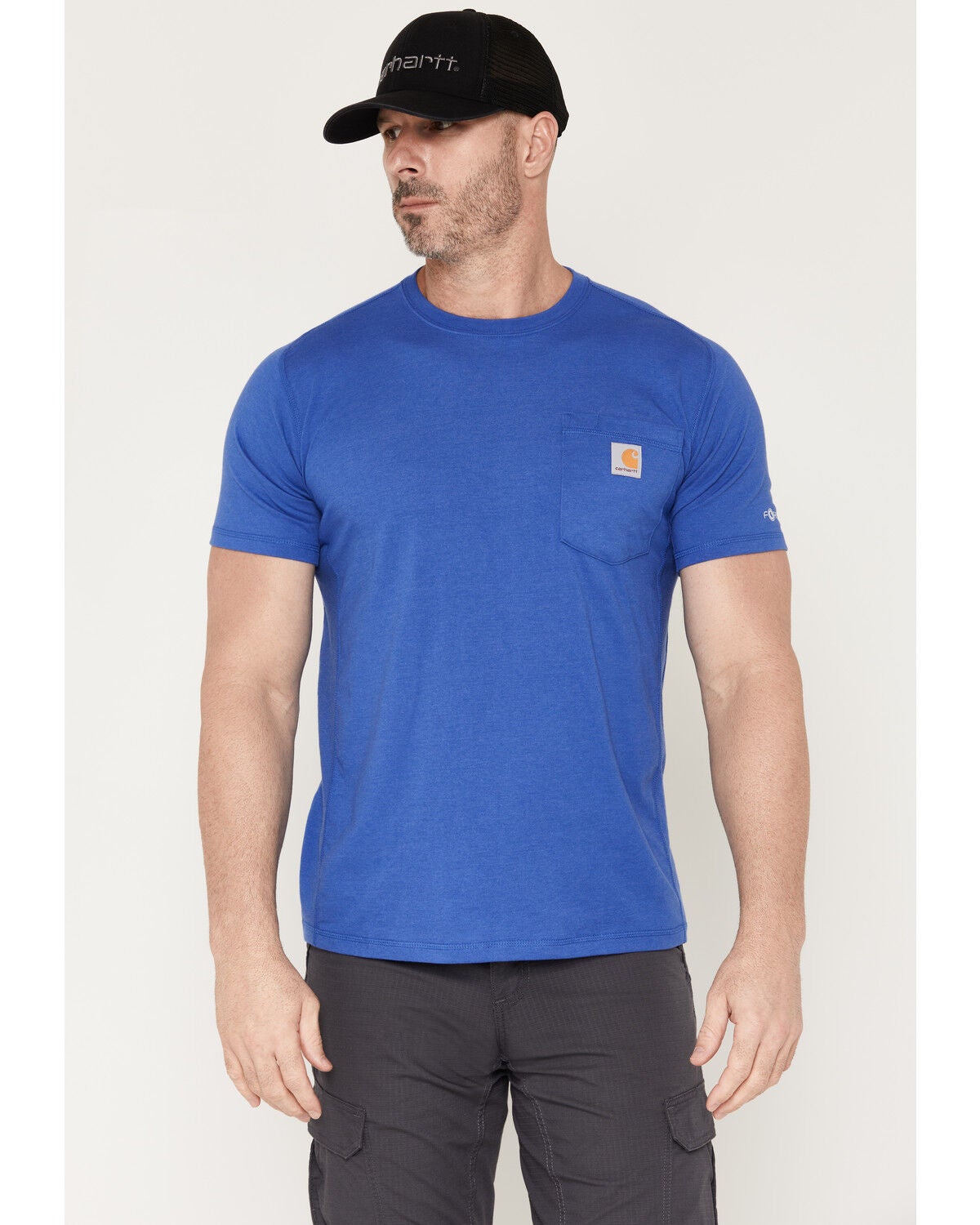 Image #1 - Carhartt Men's Force&reg; Relaxed Fit Short Sleeve Pocket T-Shirt, Blue, hi-res