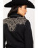Image #5 - Scully Women's Scroll Embroidered Long Sleeve Pearl Snap Western Shirt, Black/tan, hi-res