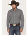 Image #1 - RANK 45® Men's Stunts Geo Print Long Sleeve Button-Down Western Shirt, White, hi-res