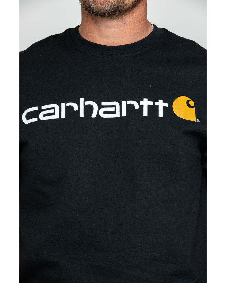 Carhartt Men's Signature Logo Graphic Short Sleeve Work T-Shirt , Black, hi-res