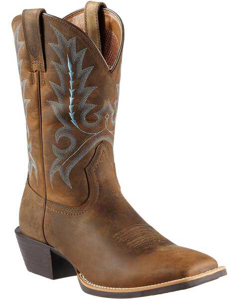 Ariat Men's Sport Outfitter Western Boots - Broad Square Toe, Distressed, hi-res