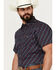 Image #3 - Rodeo Clothing Men's Medallion Print Short Sleeve Snap Western Shirt, Navy, hi-res