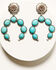 Image #1 - Shyanne Women's Cactus Rose Turquoise Blossom Earrings , Silver, hi-res