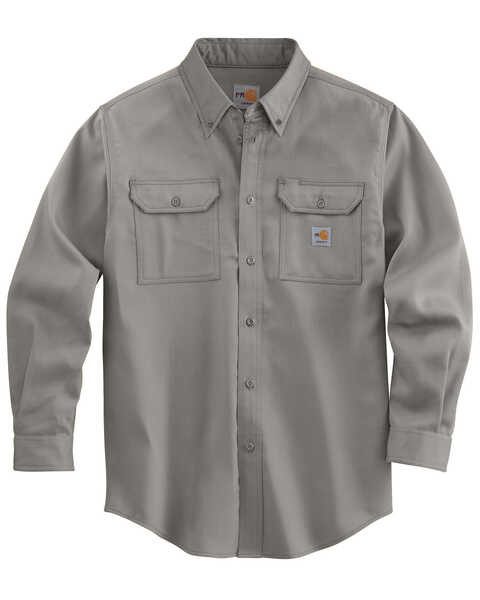 Image #1 - Carhartt Men's FR Work-Dry® Twill Long Sleeve Shirt - Big & Tall, Grey, hi-res