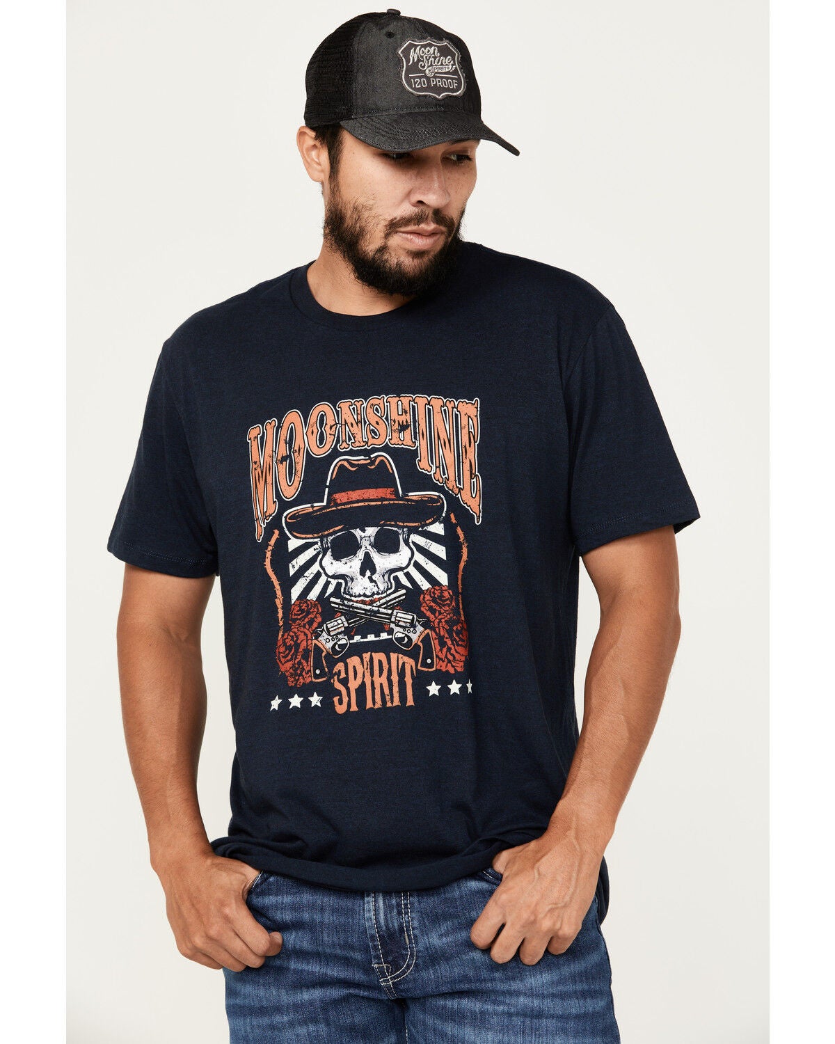 Moonshine Spirit&reg; Men's Guns and Roses Short Sleeve Graphic T-Shirt, Navy, hi-res