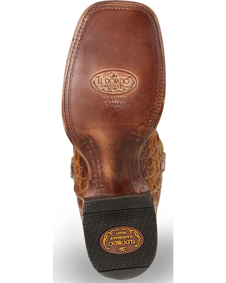 El Dorado Men's Handmade Caiman Stockman Boots - Square Toe, Brown, hi-res
