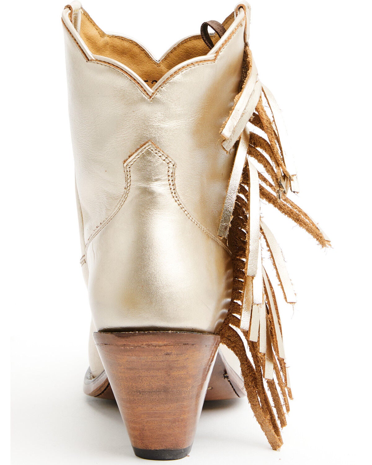 Image #5 - Besita Boots Women's The Spirit Fringe Western Booties - Snip Toe, Gold, hi-res