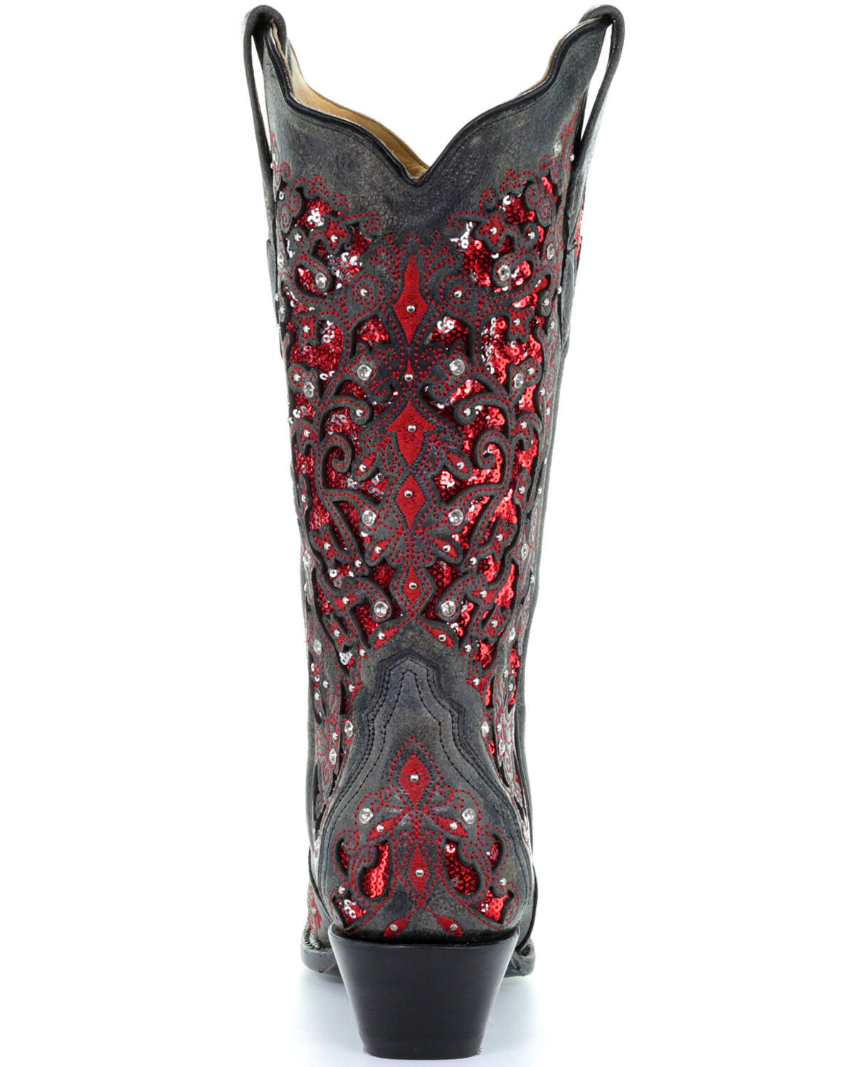 red sequin boots