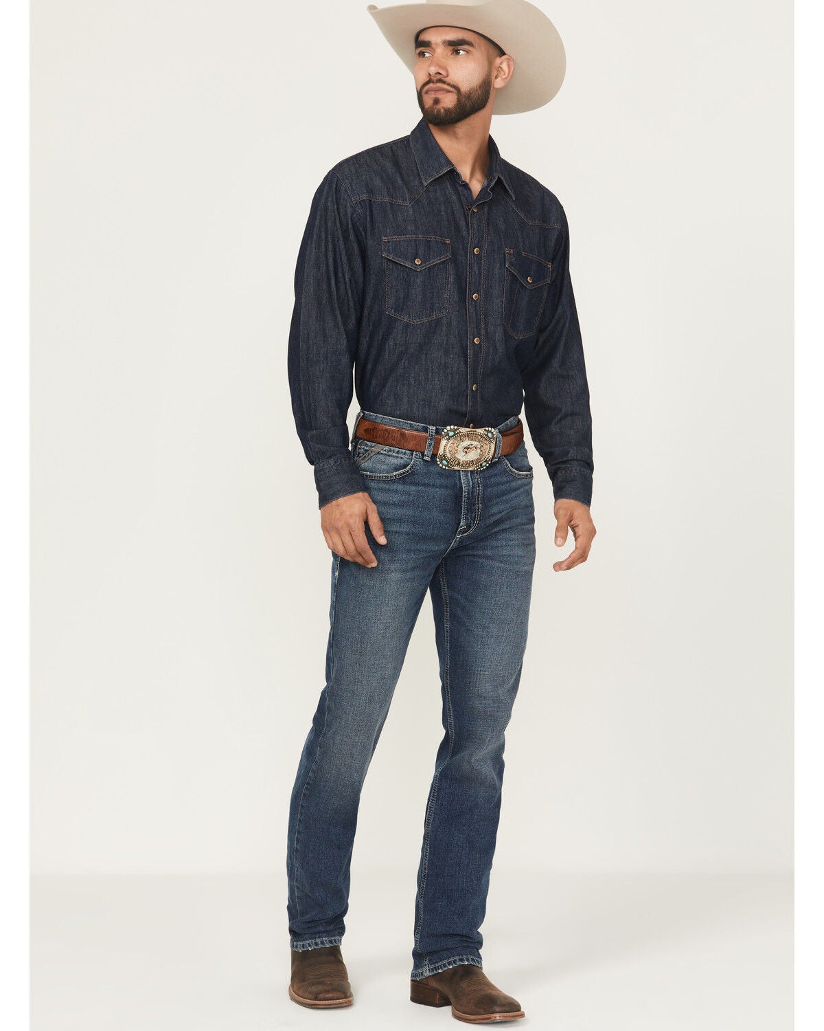 Ariat Men's M7 Dark Wash High Rise Slim Straight Stretch Denim Jeans, Dark Wash, hi-res