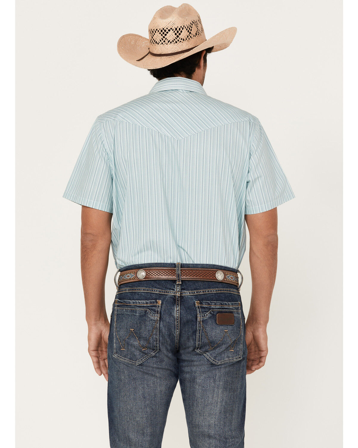 Image #4 - Cody James Men's Agua Dulce Striped Short Sleeve Snap Western Shirt, White, hi-res