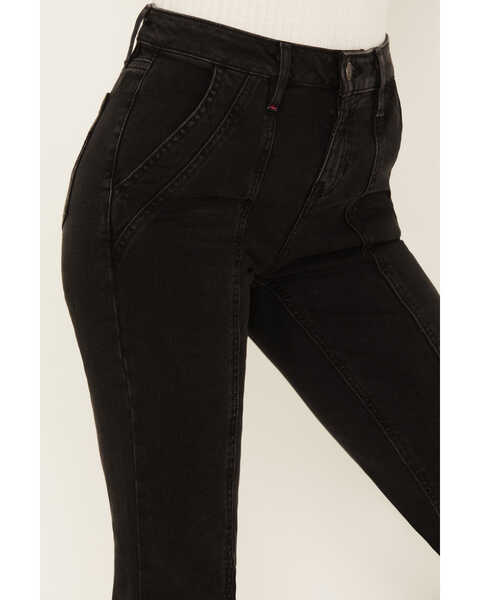 Image #2 - Idyllwind Women's West End Mid Rise Front Seam Rebel Flare Jeans, Black, hi-res