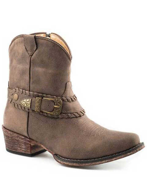 Image #1 - Roper Women's Nelly Fashion Booties - Snip Toe, Brown, hi-res