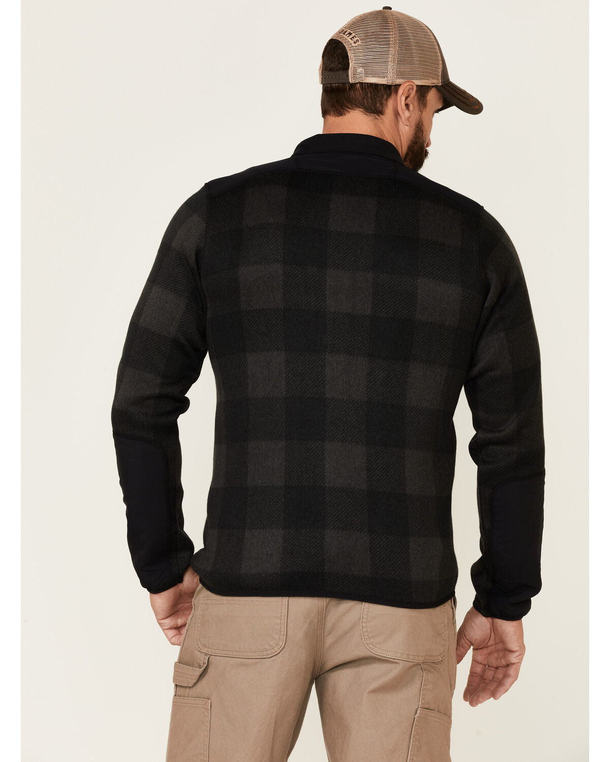 Image #4 - Columbia Men's Buffalo Plaid Print Weather 1/2 Zip Fleece Pullover, Black, hi-res