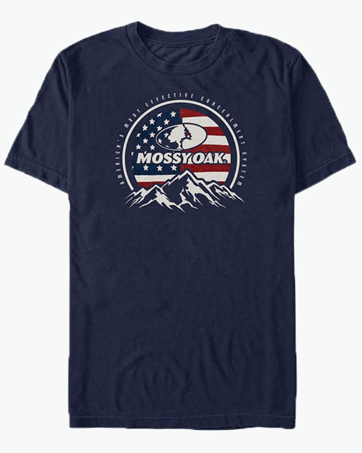 Mossy Oak Men's Patriotic Logo Short Sleeve Graphic T-Shirt, Navy, hi-res