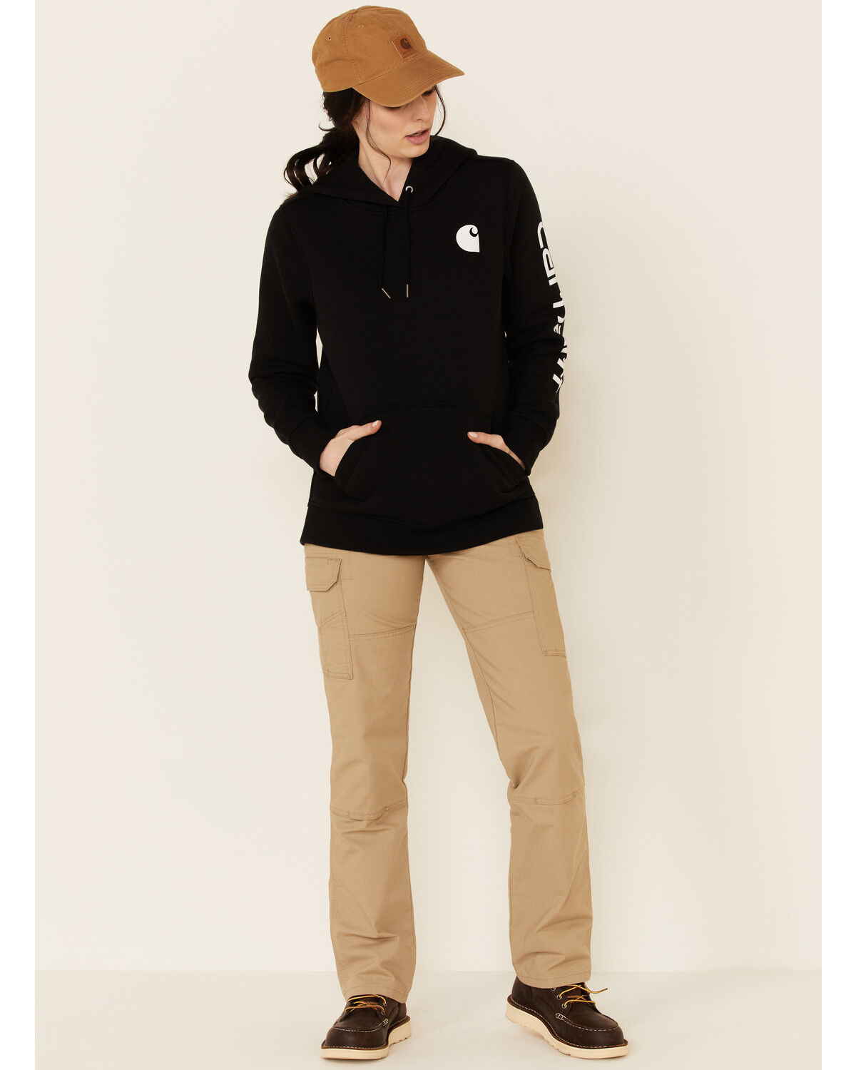 women's carhartt clarksburg graphic sleeve pullover sweatshirt
