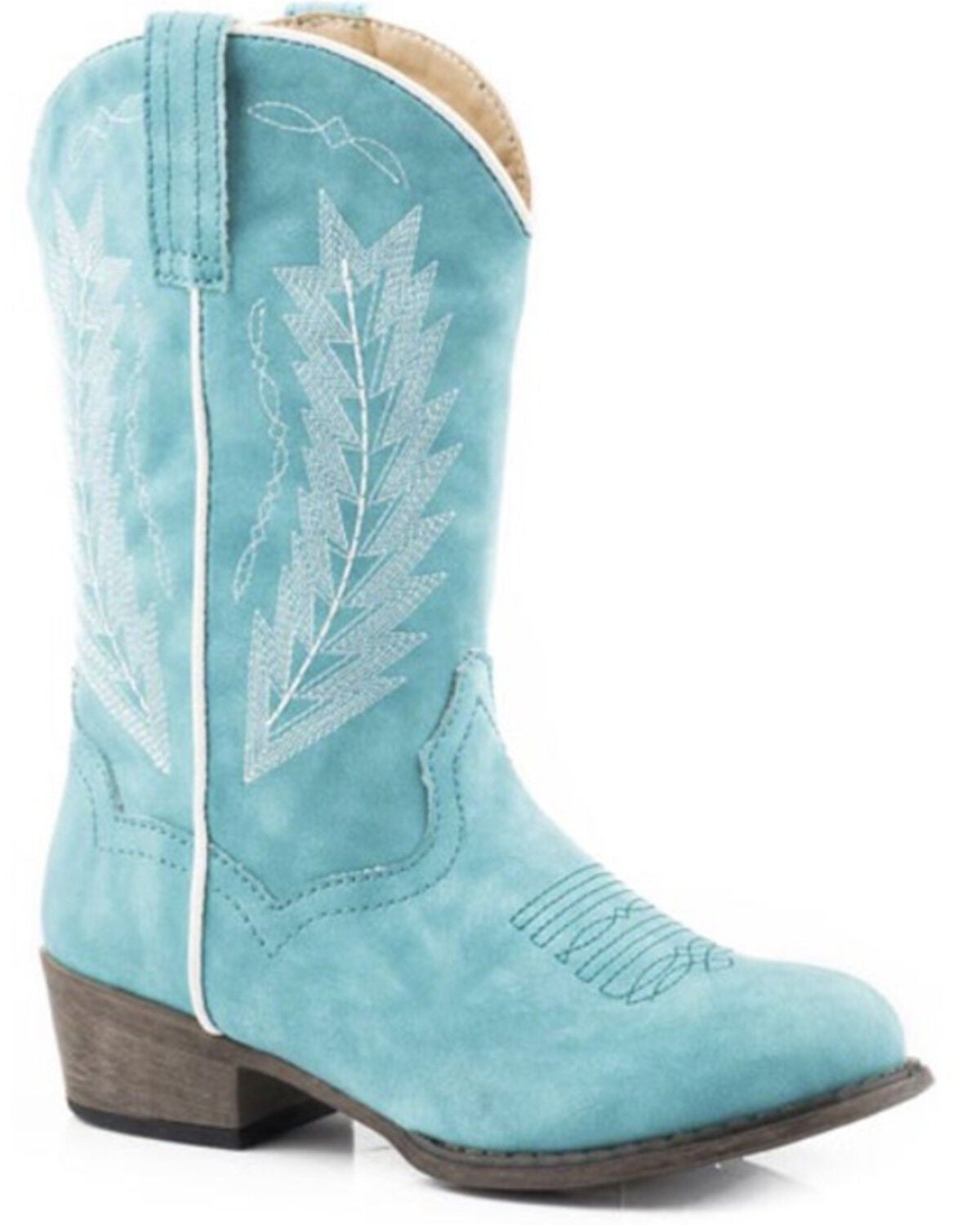Roper Girls' Taylor Western Boots - Round Toe, Blue, hi-res
