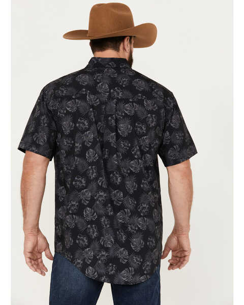 Cinch Men's ARENAFLEX Hawaiian Short Sleeve Button Down Shirt, Black, hi-res