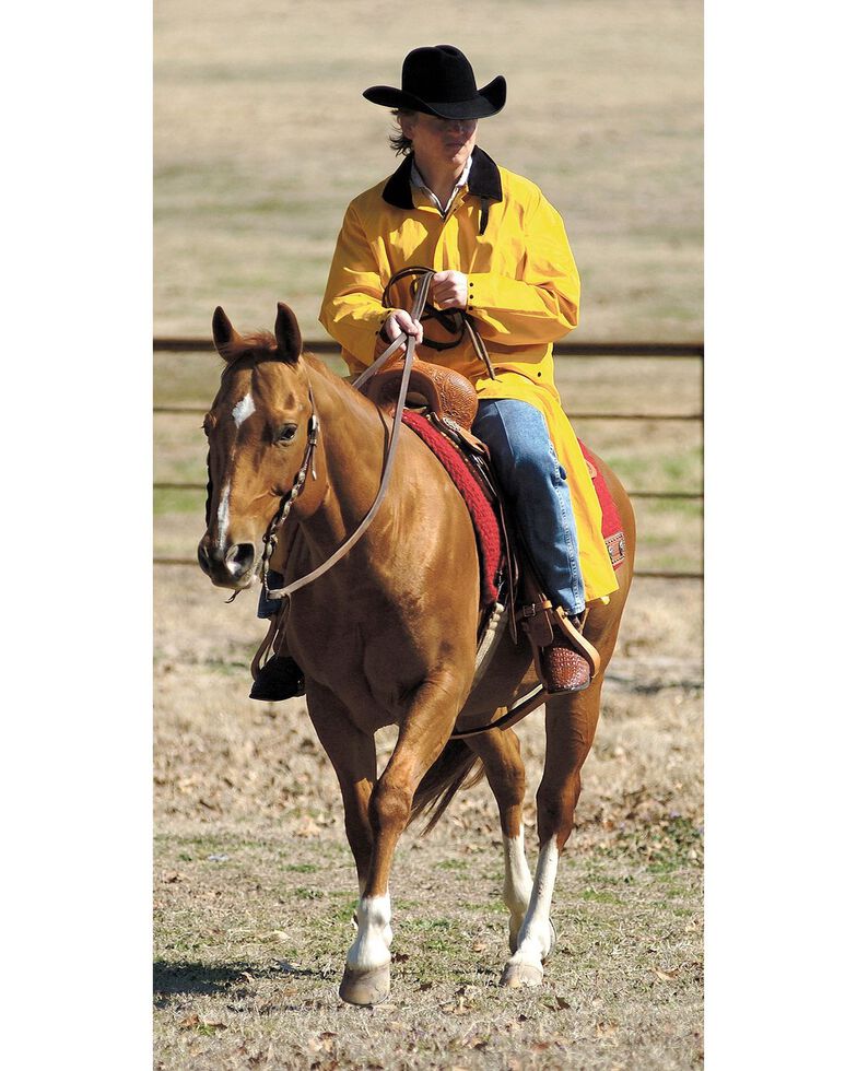 Double S Adult Saddle Slicker, Yellow, hi-res