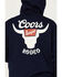 Image #4 - Changes Men's Boot Barn Exclusive Coors Banquet Logo Hooded Sweatshirt , Navy, hi-res