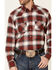 Ariat Men's Hillsboro Retro Large Plaid Long Sleeve Snap Western Flannel Shirt , Red, hi-res