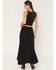 Image #3 - Wild Moss Women's High Slit Ruffle Hem Skirt, Black, hi-res