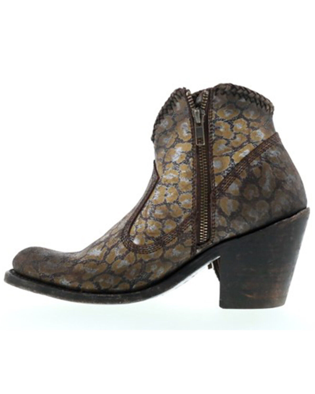 Image #3 - Liberty Black Women's Chloe Leopard Print Braided Fringe Western Booties - Snip Toe, Tan, hi-res