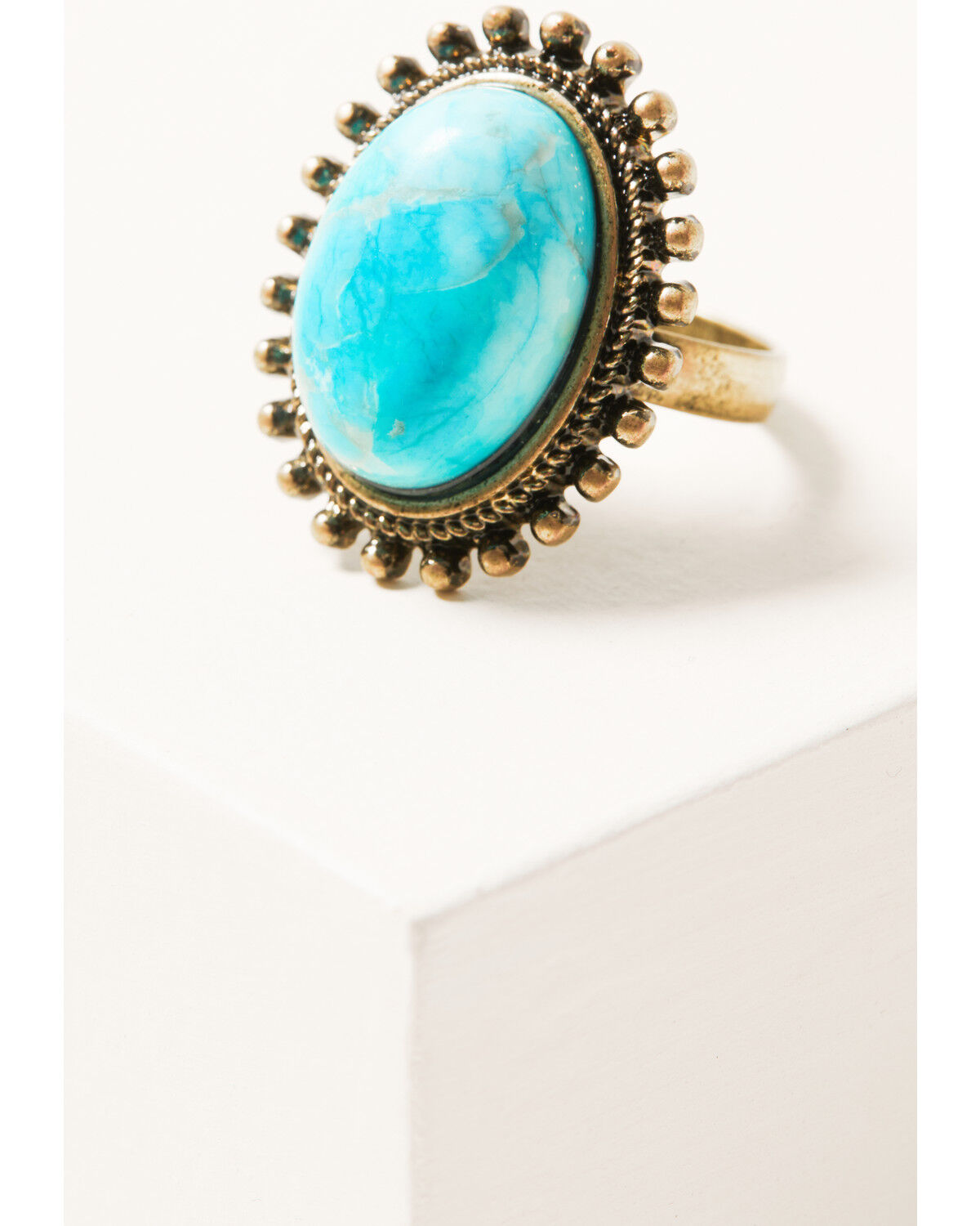 Image #2 - Shyanne Women's 5-piece Gold & Turquoise Ring Set, Gold, hi-res