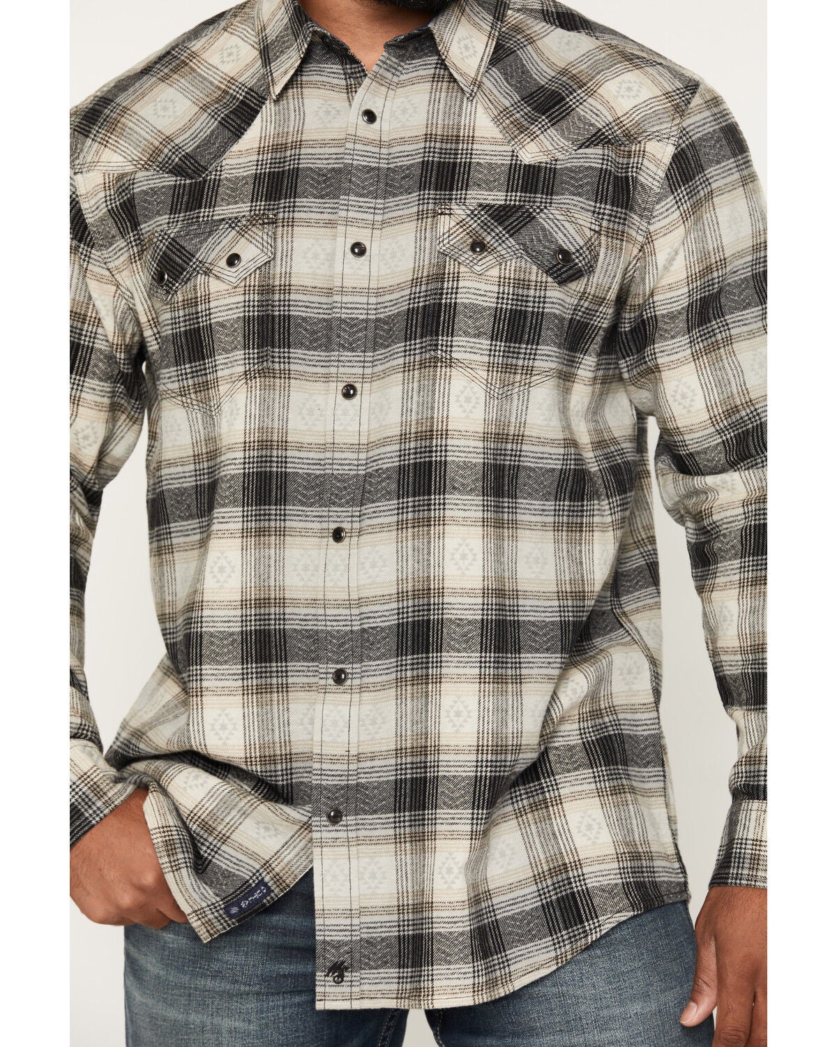 Image #3 - Moonshine Spirit&reg;&nbsp;Men's Wilderness Ridge Plaid Print Long Sleeve Snap Flannel Shirt, Black, hi-res