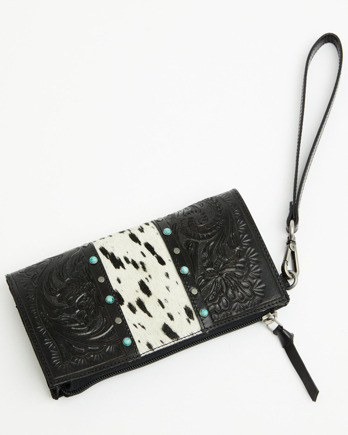 Image #2 - Idyllwind Women's Geneva Hairon Cowhide Clutch, Black, hi-res