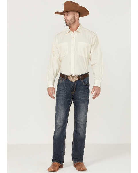 Image #2 - Resistol Men's Long Sleeve Button Down Western Shirt , Off White, hi-res