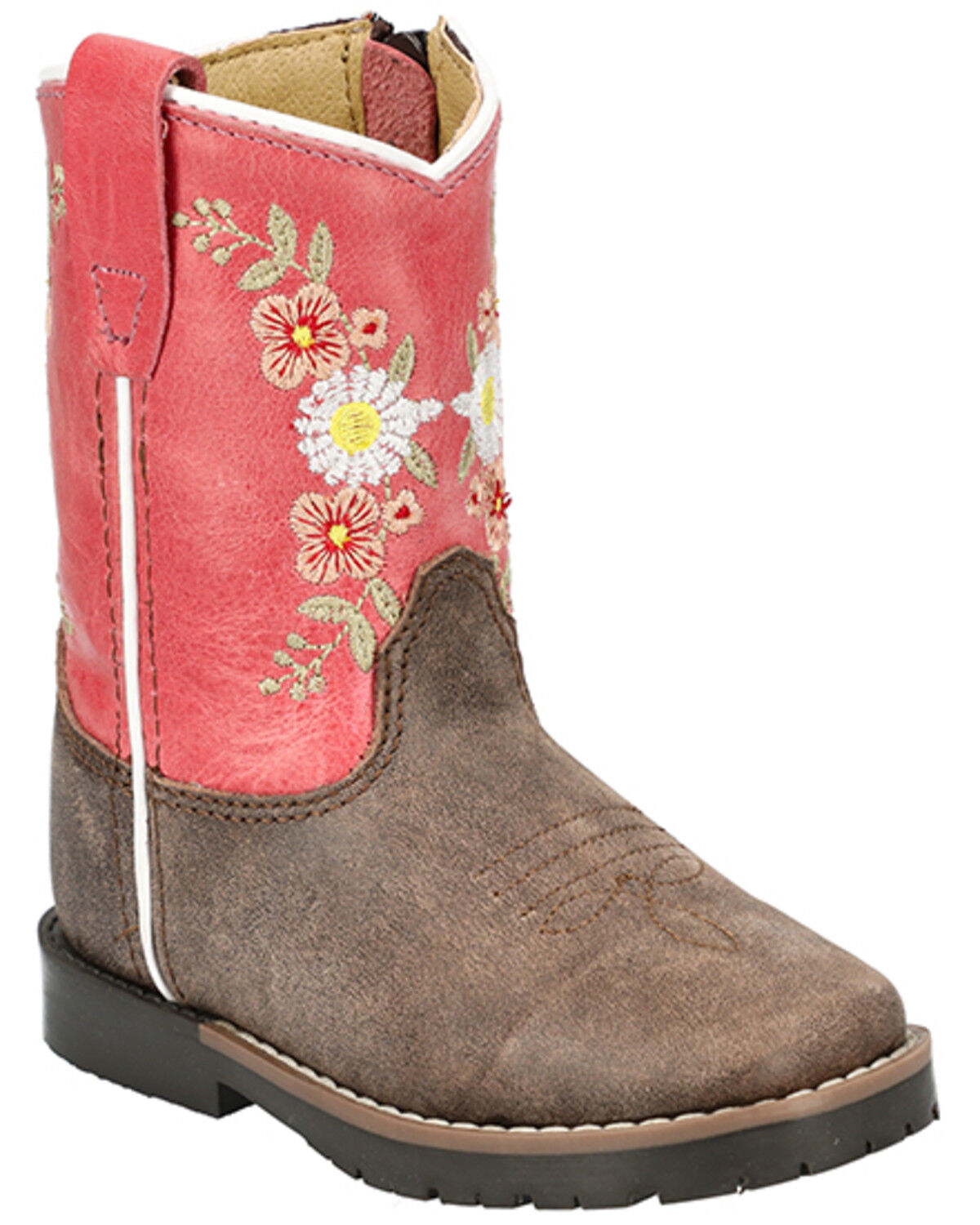 Image #1 - Smoky Mountain Toddler Girls' Autry Western Boots - Broad Square Toe, Chocolate, hi-res