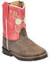 Image #1 - Smoky Mountain Toddler Girls' Autry Western Boots - Broad Square Toe, Chocolate, hi-res
