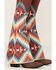Ranch Dress'n Girls' Dakota Southwestern Print Mid Rise Super Flare Jeans, Burgundy, hi-res