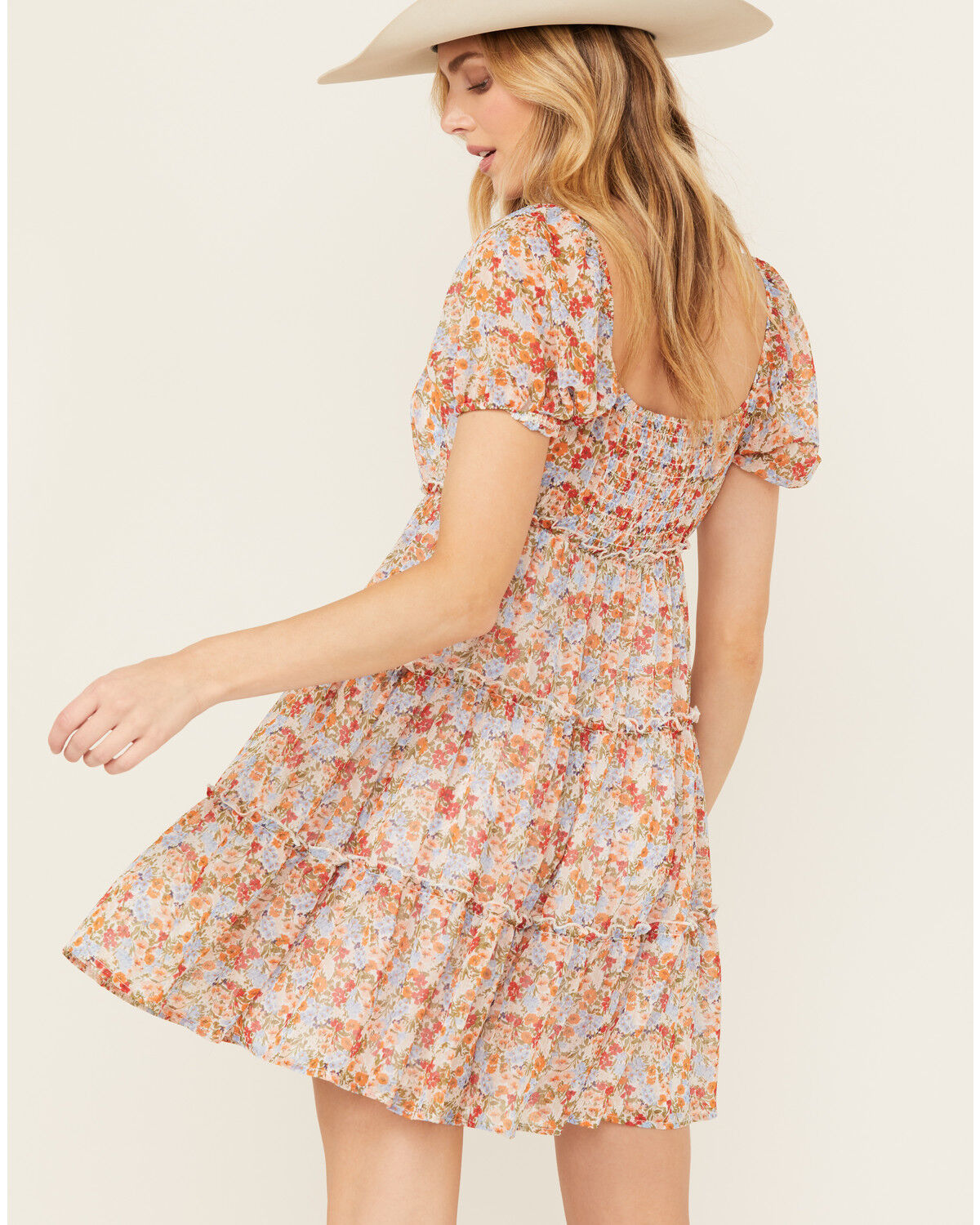 Image #4 - Ash & Violet Women's Tiered Floral Mini Dress, Multi, hi-res