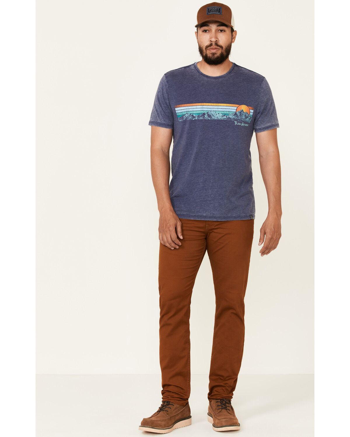 Image #2 - Flag & Anthem Men's Mountain Panorama Sunset Graphic Burnout Short Sleeve T-Shirt, Navy, hi-res