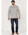 Image #2 - Brothers and Sons Men's Solid Heather Slub Long Sleeve Henley Shirt , Light Grey, hi-res